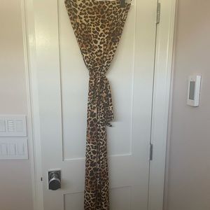 COL1972 strapless leopard jumpsuit with sash. Size S. NWOT. Never worn